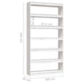 Miniatyrbild 8 av 10: vidaXL Bokhylla/rumsavdelare vit 100x30x200 cm massiv furu