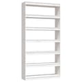 Miniatyrbild 1 av 10: vidaXL Bokhylla/rumsavdelare vit 100x30x200 cm massiv furu