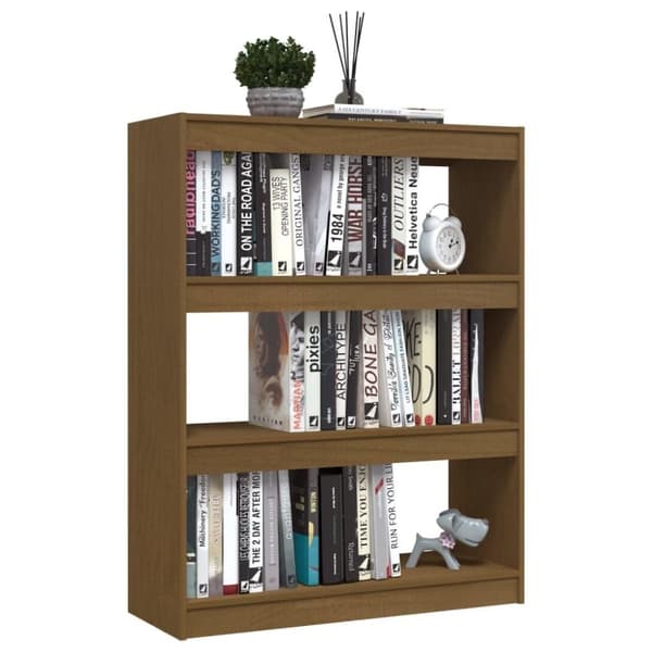vidaXL Bokhylle/romdeler honningbrun 100x30x103 cm heltre furu