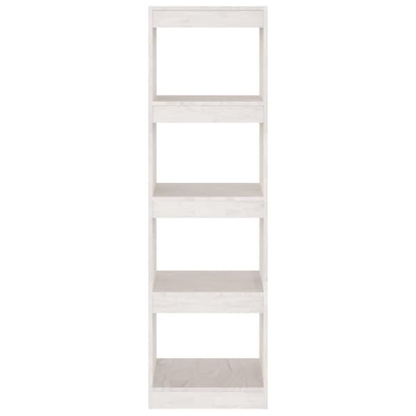 vidaXL Bokhylle/romdeler hvit 40x30x135,5 cm furu