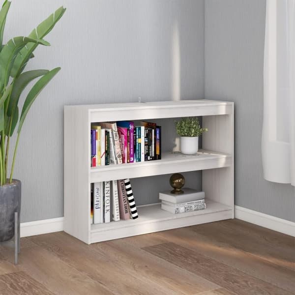vidaXL bogreol/rumdeler 100x30x71,5 cm fyrretræ hvid