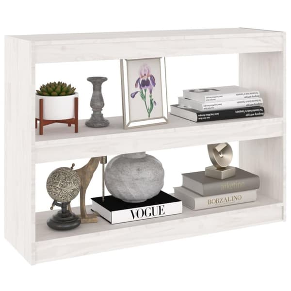 vidaXL bogreol/rumdeler 100x30x71,5 cm fyrretræ hvid