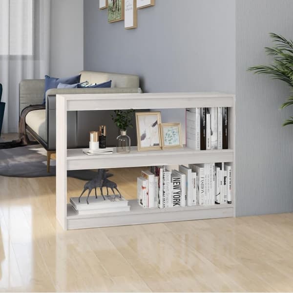 vidaXL bogreol/rumdeler 100x30x71,5 cm fyrretræ hvid