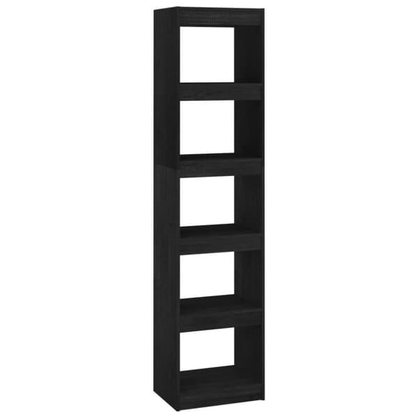vidaXL bogreol/rumdeler 40x30x167,5 cm massivt fyrretræ sort