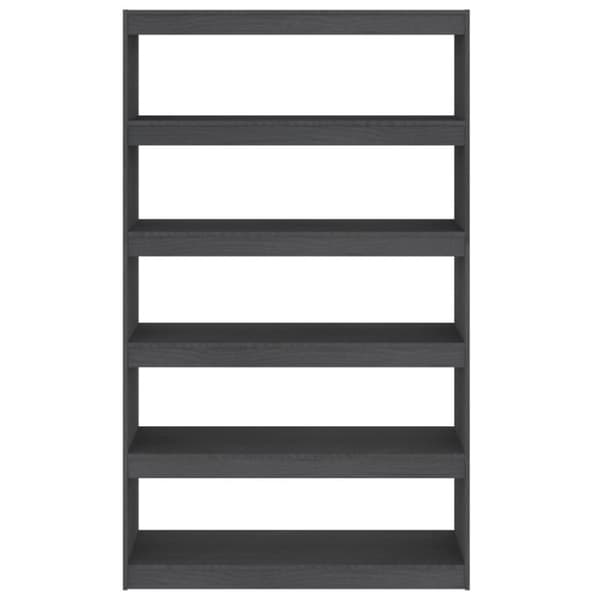 vidaXL bogreol/rumdeler 100x30x167,5 cm massivt fyrretræ grå