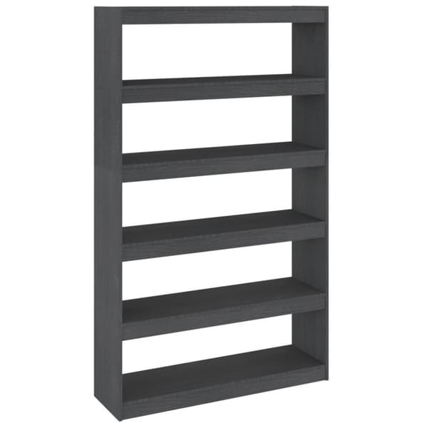 vidaXL Bokhylle/romdeler grå 100x30x167,5 cm heltre furu
