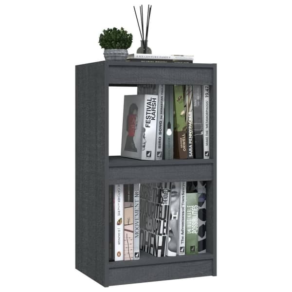 vidaXL bogreol 40x30x71,5 cm massivt fyrretræ grå