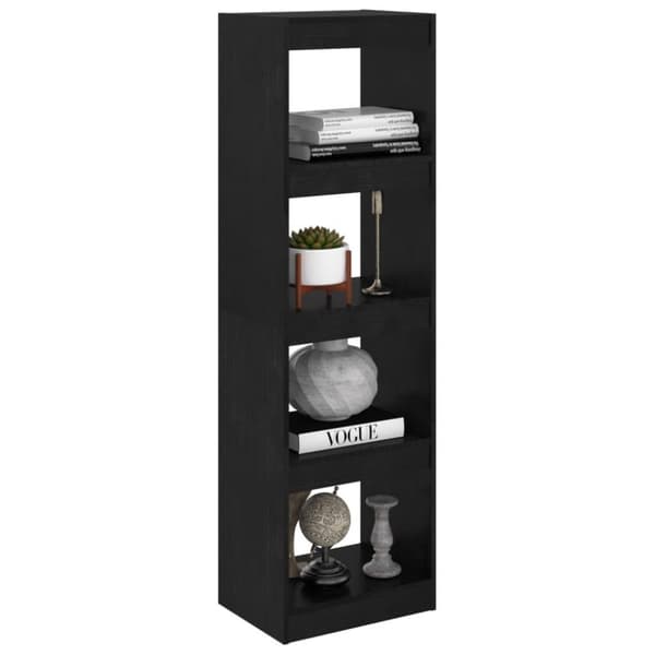 vidaXL bogreol/rumdeler 40x30x135,5 cm fyrretræ sort