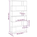 Miniatyrbilde 8 av 9: vidaXL Bokhylle/romdeler høyglans svart 100x24x188 cm