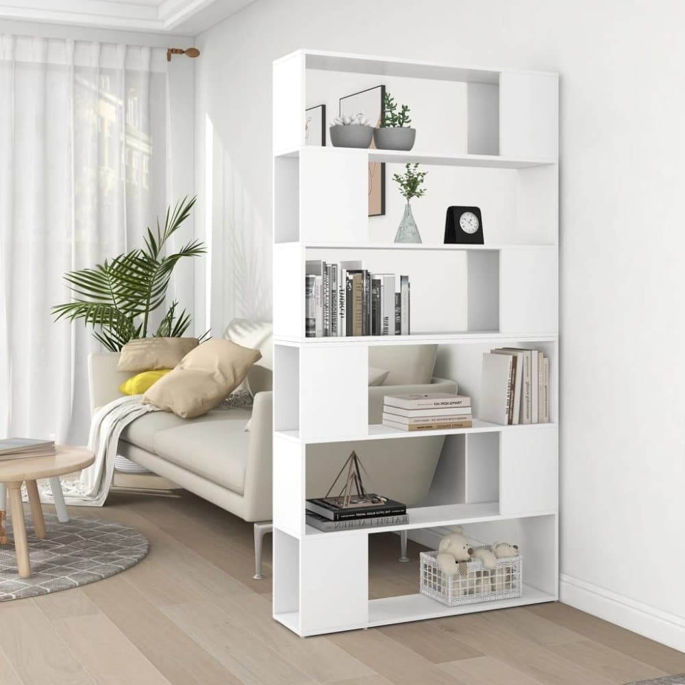 vidaXL Bokhylla Rumsavdelare vit 100x24x188 cm