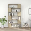 Miniatyrbillede 3 af 10: vidaXL bogskab/rumdeler 100x24x188 cm spånplade sonoma-eg