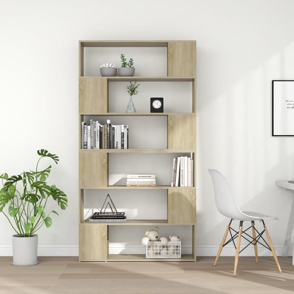 vidaXL bogskab/rumdeler 100x24x188 cm spånplade sonoma-eg