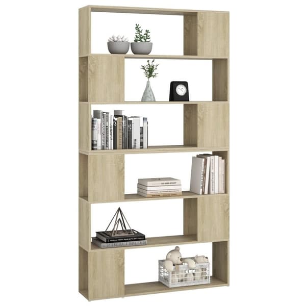 vidaXL bogskab/rumdeler 100x24x188 cm spånplade sonoma-eg