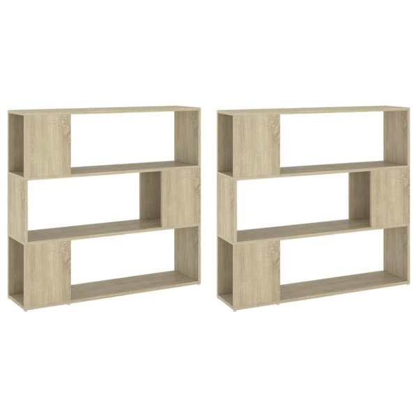 vidaXL bogskab/rumdeler 100x24x188 cm spånplade sonoma-eg