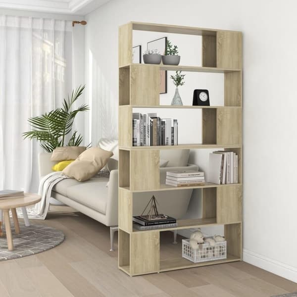 vidaXL bogskab/rumdeler 100x24x188 cm spånplade sonoma-eg