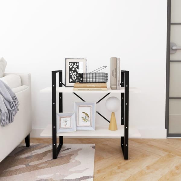 vidaXL bogreol med 2 hylder 80x30x70 cm massivt fyrretræ hvid