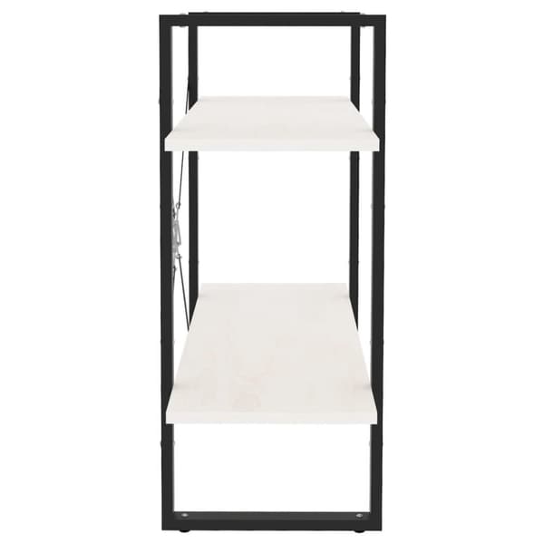 vidaXL bogreol med 2 hylder 80x30x70 cm massivt fyrretræ hvid