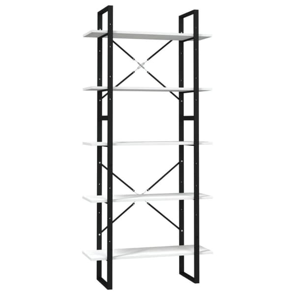 vidaXL bogreol med 5 hylder 80x30x175 cm fyrretræ hvid