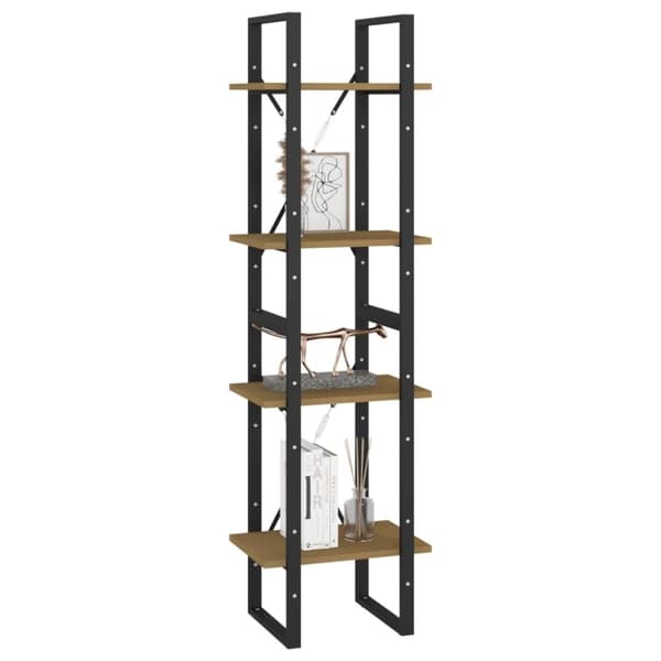 vidaXL bogreol 40x30x140 cm 4 hylder massivt fyrretræ