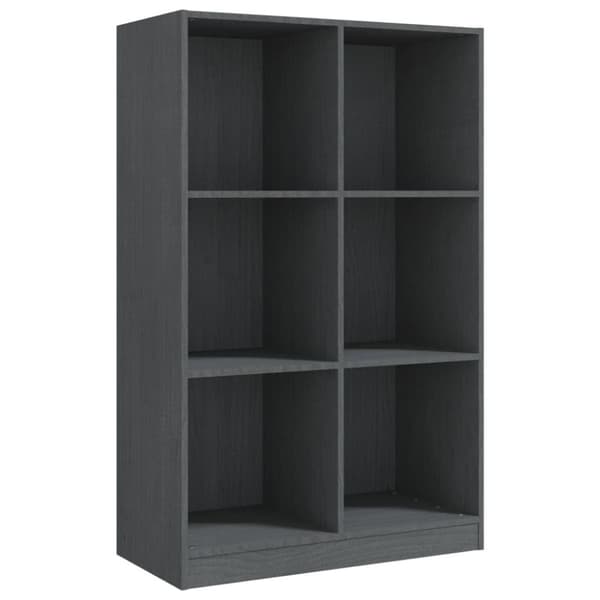 vidaXL bogreol 70x33x110 cm massivt fyrretræ grå