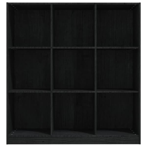 vidaXL Bokhylla/rumsavdelare 104x33,5x110 cm massiv furu svart