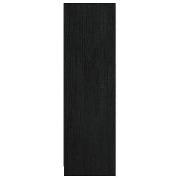 vidaXL Bokhylla/rumsavdelare 104x33,5x110 cm massiv furu svart