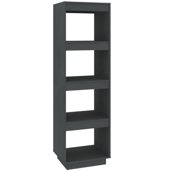 vidaXL bogreol/rumdeler 40x35x135 cm massivt fyrretræ grå