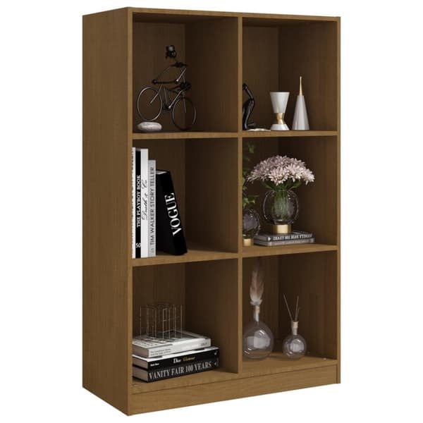 vidaXL bogreol 70x33x110 cm massivt fyrretræ gyldenbrun