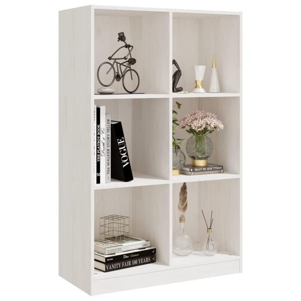 vidaXL Bokhylle hvit 70x33x110 cm heltre furu