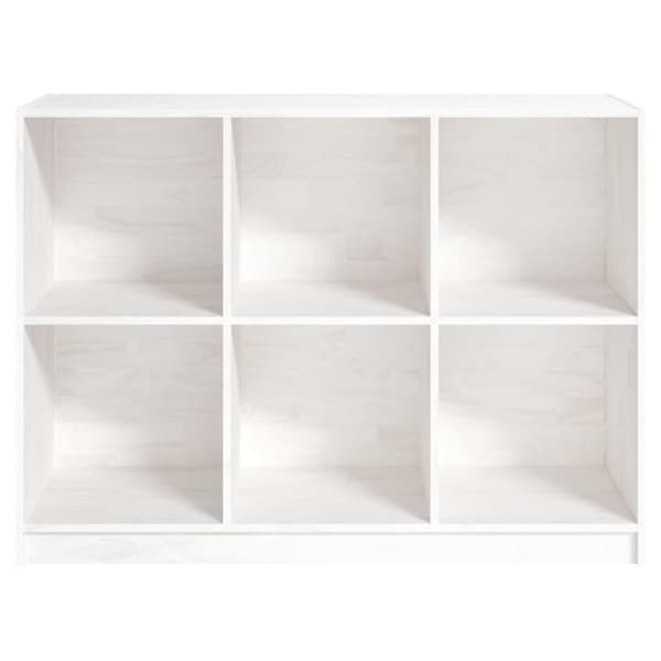 vidaXL Bokhylla vit 104x33x76 cm massiv furu