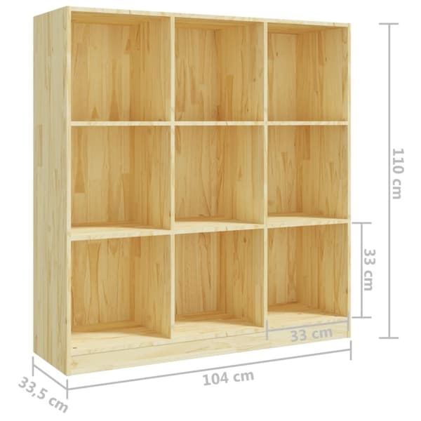 vidaXL bogskab/rumdeler 104x33,5x110 cm massivt fyrretræ