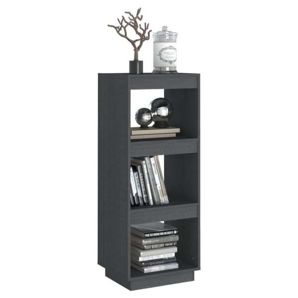 vidaXL bogreol/rumdeler 40x35x103 cm massivt fyrretræ grå