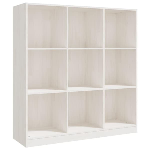 vidaXL bogskab/rumdeler 104x33,5x110 cm massivt fyrretræ hvid