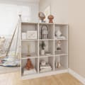 Miniatyrbilde 3 av 10: vidaXL Bokhylle/romdeler hvit 104x33,5x110 cm heltre furu