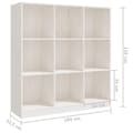 Miniatyrbilde 8 av 10: vidaXL Bokhylle/romdeler hvit 104x33,5x110 cm heltre furu