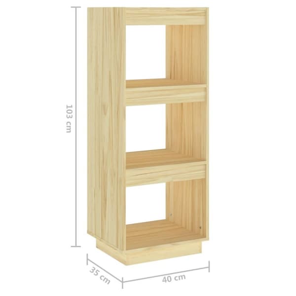 vidaXL Bokhylla/rumsavdelare 40x35x103 cm massiv furu