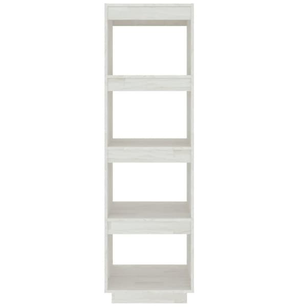 vidaXL bogreol/rumdeler 40x35x135 cm massivt fyrretræ hvid