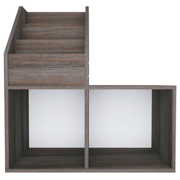 vidaXL Tidningsställ för barn grå och sonoma-ek 71x30x78,5cm spånskiva