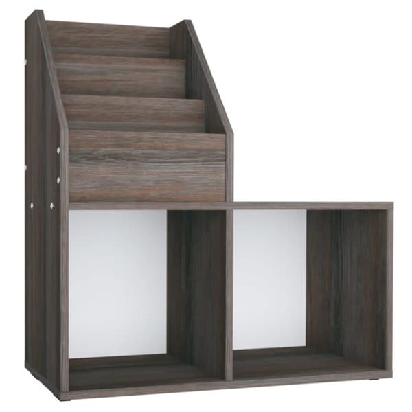 vidaXL Tidningsställ för barn grå och sonoma-ek 71x30x78,5cm spånskiva