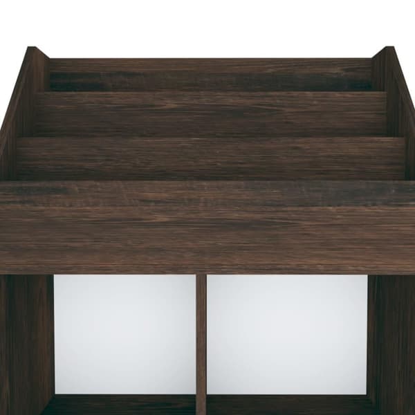 vidaXL magasinholder til børn 71x30x114 cm spånplade røget eg