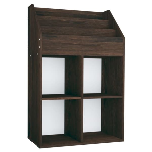 vidaXL magasinholder til børn 71x30x114 cm spånplade røget eg