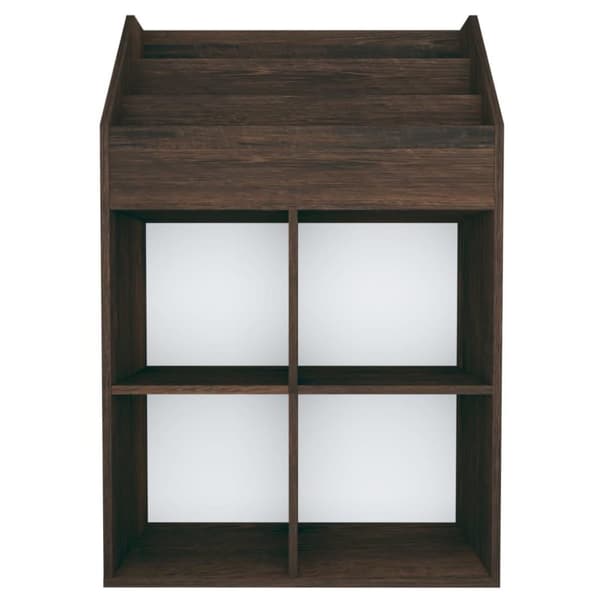 vidaXL Tidningsställ för barn rökig ek 71x30x114 cm spånskiva