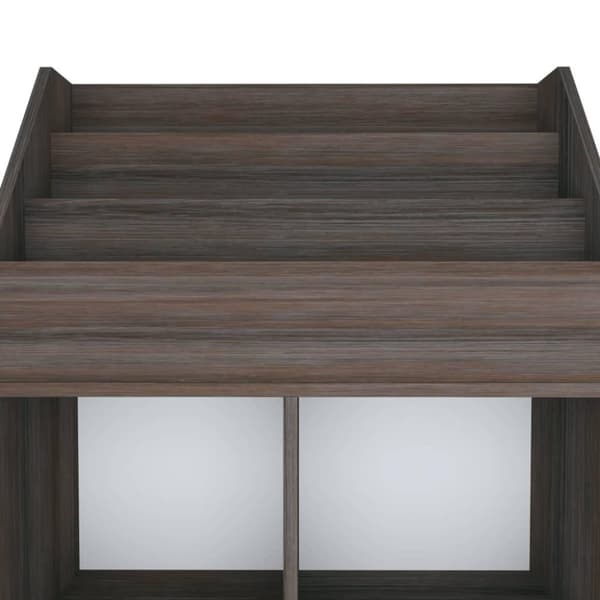 vidaXL Tidningsställ för barn grå och sonoma-ek 71x30x114 cm spånskiva