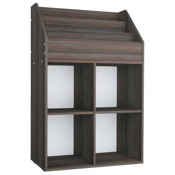 vidaXL Tidningsställ för barn grå och sonoma-ek 71x30x114 cm spånskiva