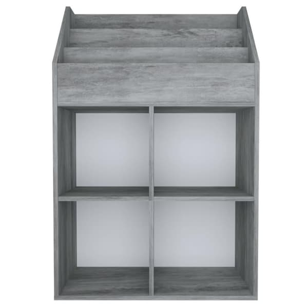vidaXL Tidningsställ för barn betonggrå 71x30x114 cm spånskiva