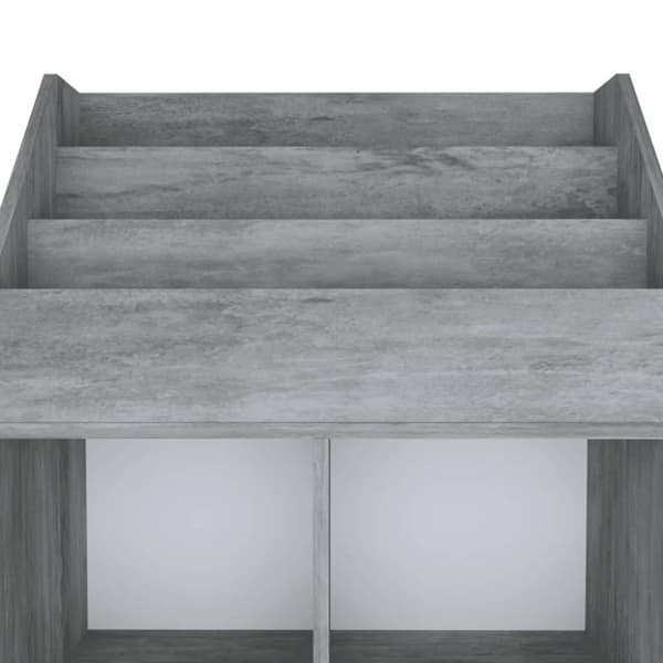 vidaXL Tidningsställ för barn betonggrå 71x30x114 cm spånskiva