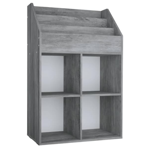 vidaXL Tidningsställ för barn betonggrå 71x30x114 cm spånskiva