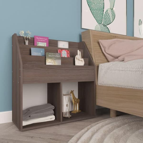vidaXL Lasten lehtiteline harmaa/Sonoma-tammi 71x30x78,5 cm lastulevy
