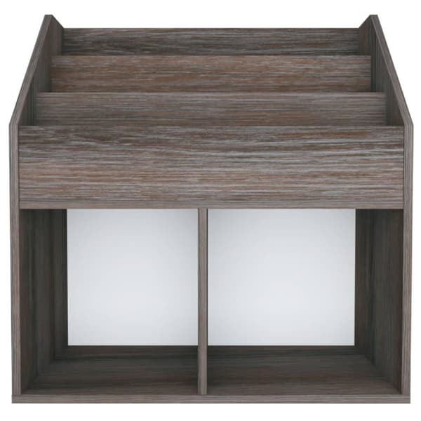 vidaXL Lasten lehtiteline harmaa/Sonoma-tammi 71x30x78,5 cm lastulevy
