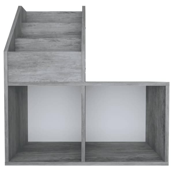 vidaXL Lasten lehtiteline betoninharmaa 71x30x78,5 cm lastulevy